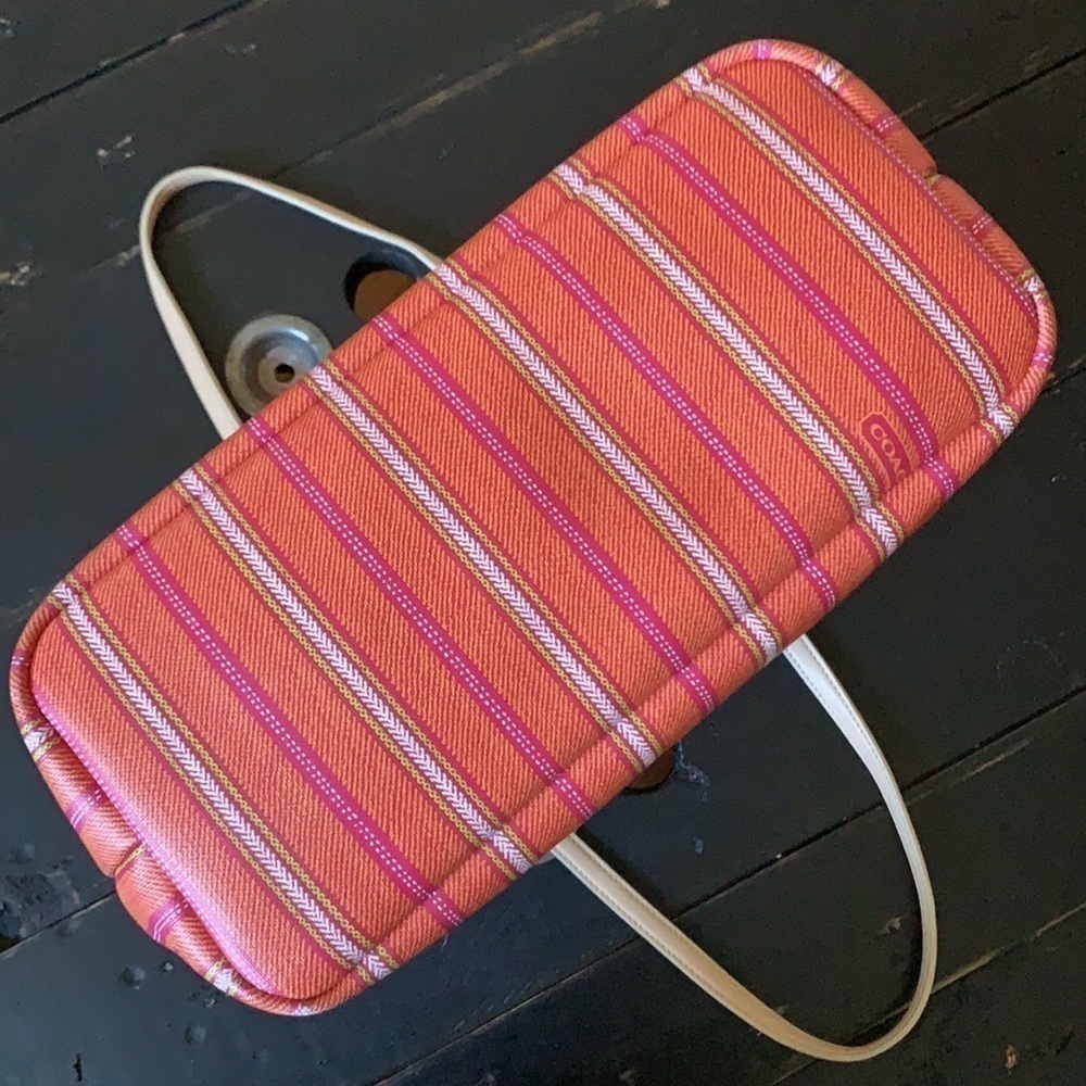 Coach Legacy Weekend Ticking Stripe PVC Zip Tote - Picture 12 of 16